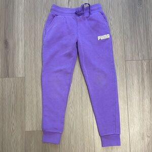 PUMA Kids Purple Jogger Pants size medium (7/8)